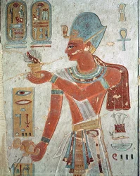 Ramses 3. (ca. 1184-1153 f.Kr.) i kampdragt, fra Ramses 3.s grav, Det Nye Rige